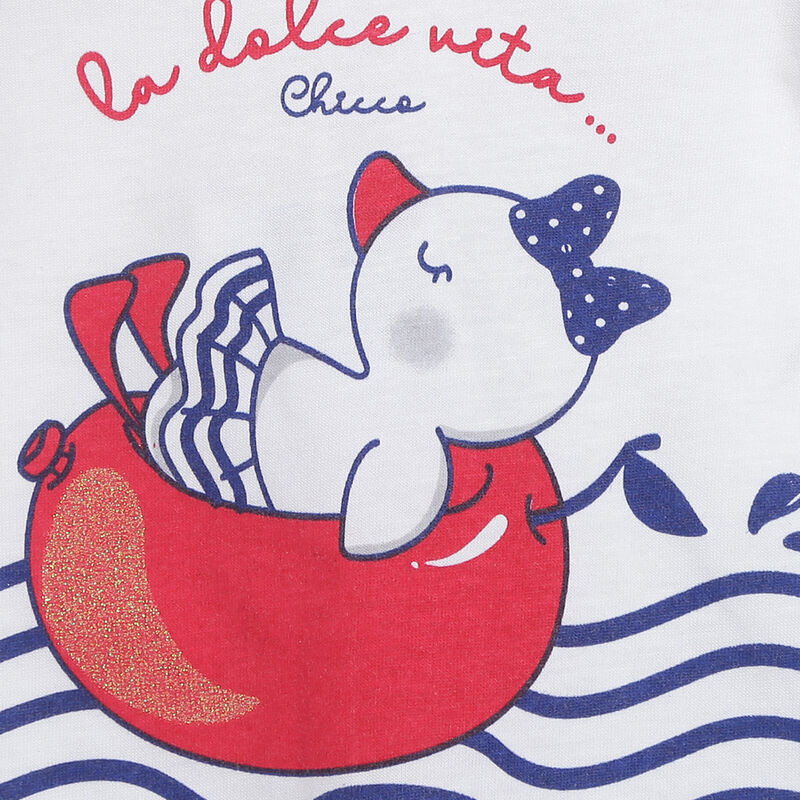 Girls White & Red Printed Short Sleeve T-shirt image number 2